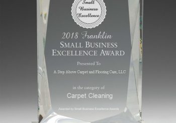 A Step Above Carpet and Flooring Care, LLC selected for 2018 Franklin Small Business Excellence Award