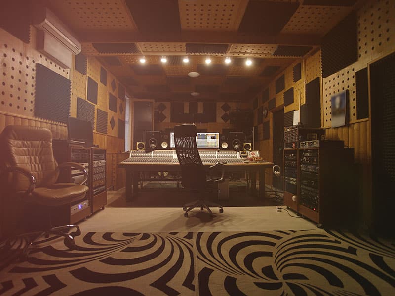 Music studio area rug and floor cleaning.